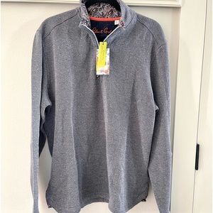 Robert Graham ‘Greensboro’ quarter zip sweater navy XL NWT.